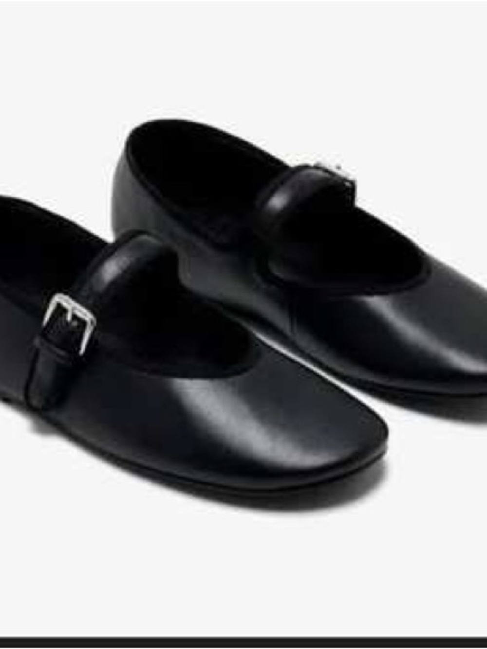 Classic Black Mary Jane Flats with Buckle Strap